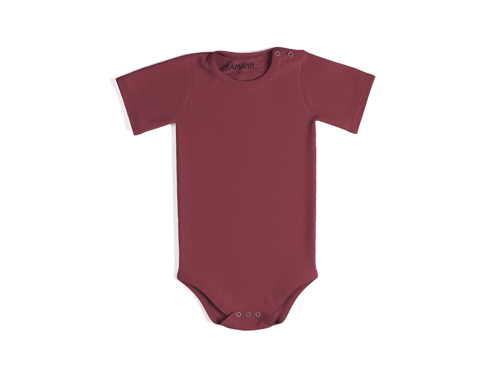 Baby Body aus 100% Bio-Baumwolle mit Druckknopf kurzarm nicht gerippt 6-9 M Raspberry