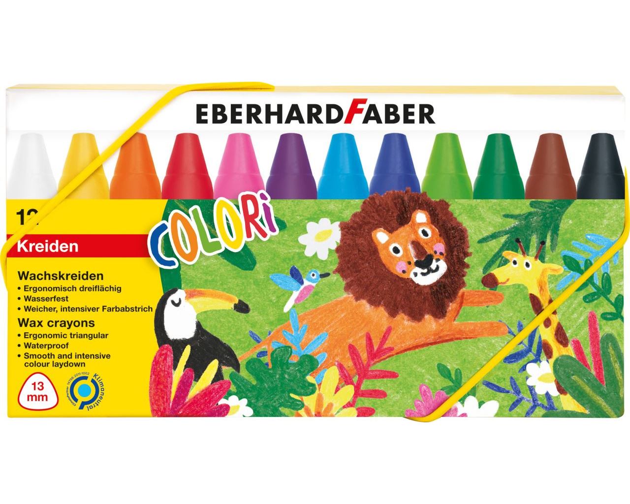 Eberhard Faber Colori Wachsmalkreiden dreiflächig, Kartonetui mit 12 Farben