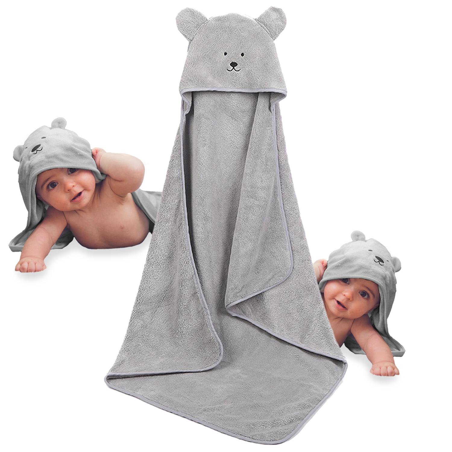 Kapuzenhandtuch - Poncho für Babys grau